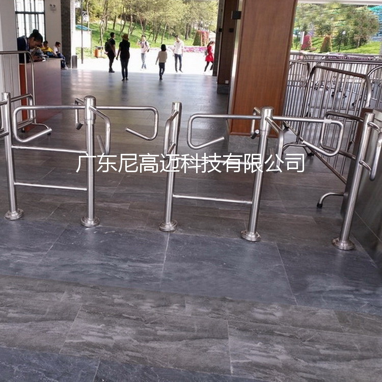 批发景区单项入口十字转闸不锈钢旋转形单向门加厚白钢单行滚闸机