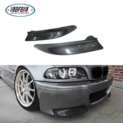 Suitable for BMW 3 Series E46 M3 dry carbon fiber wrap angle M3 front bumper carbon fiber wrap angle front corner protection head lip (Other Automotive Exterior Supplies)