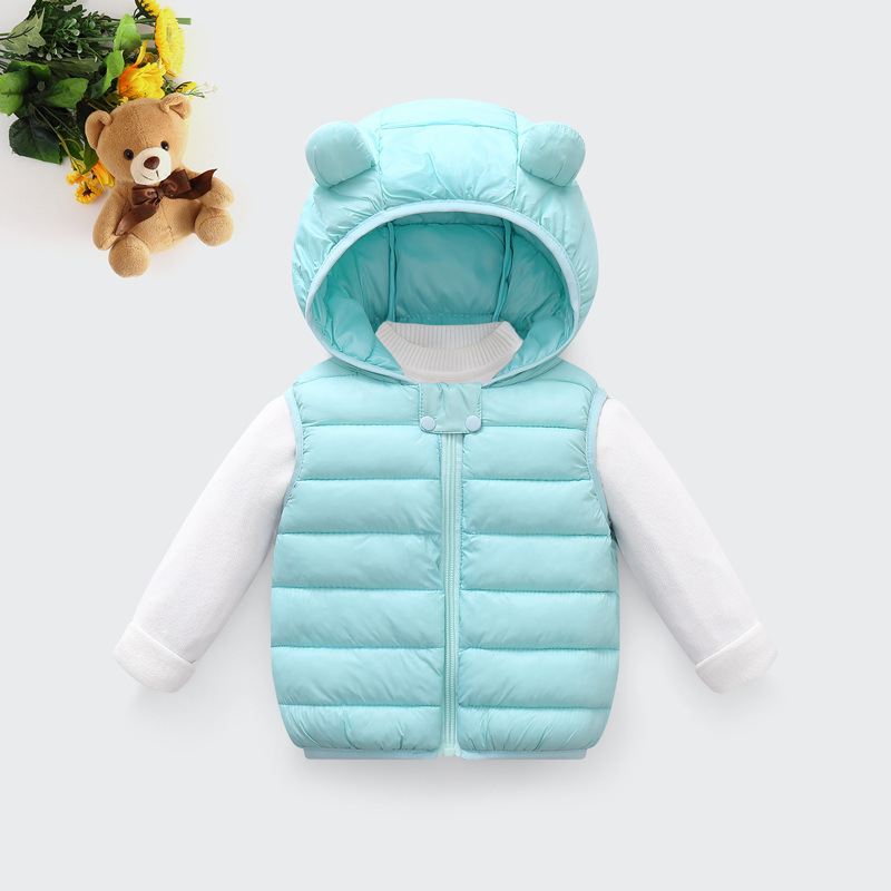 Ropa para niños 2020 Nuevo Chaleco de algodón para niños y niñas con capucha orejas chaleco ligero para niños chaleco infantil