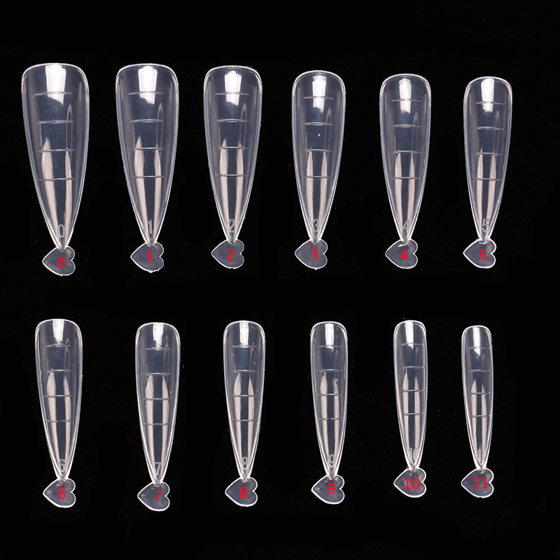 Nueva extensión de uñas pegamento de uñas pieza de uñas de almendra rápida fototerapia extensión de cristal pieza de uñas con escala sin soporte de papel molde de uñas