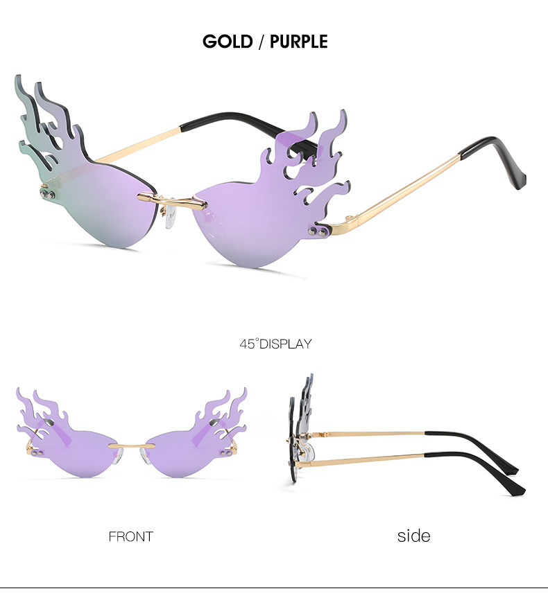 Simple Style Color Block Ac Special-shaped Mirror Frameless Men's Sunglasses display picture 2