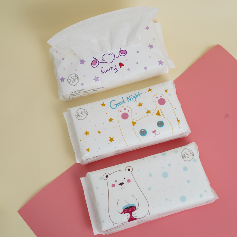 厂家直供纯棉一次性洗脸巾洁面巾  抽取式美容院卸妆巾棉柔巾批发|ru