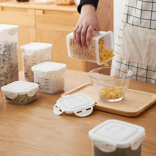 650 sealed jar transparent cake packaging crisper plastic household kitchen snack square jar miscellaneous grain storage