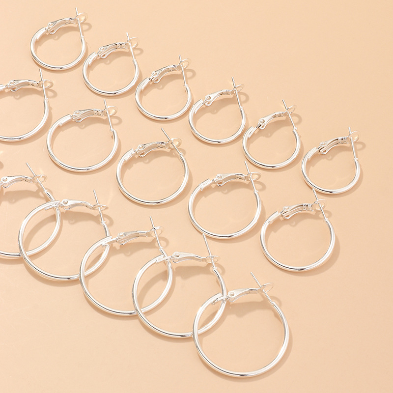 Circle Metal 9 Pairs Earrings Set display picture 4