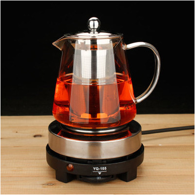 花茶壶电陶炉套装可直火加热耐热玻璃茶壶不锈钢过滤煮茶壶电热炉|ms