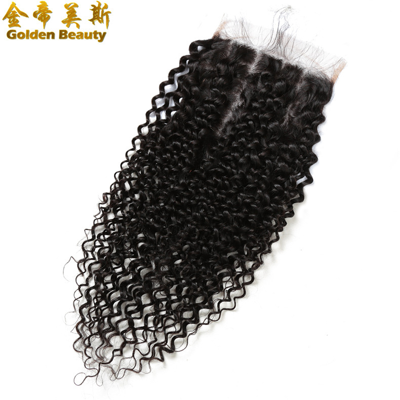 Indian hair full hand woven human hair wig accessories jerry curly 7 × 7 lace hair block lace closure