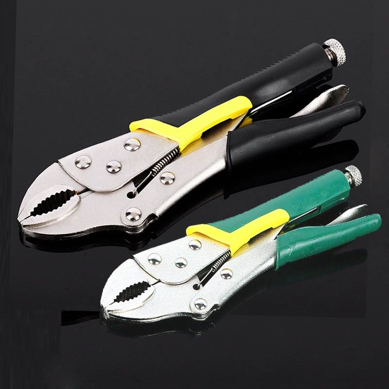 Manufacturer direct plastic handle round mouth Highlight multi -function multi -function universal hand manual force fixed pliers 7 inches 10 inches