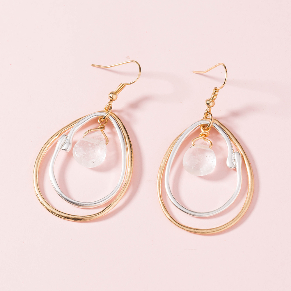 Simple Irregular Natural Stone Earrings display picture 4