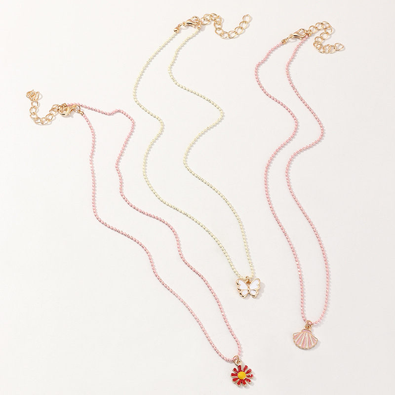 Ensemble De Collier En Or Rose Non Décoloré Pour Filles Coréennes New Butterfly Girls En Gros display picture 1