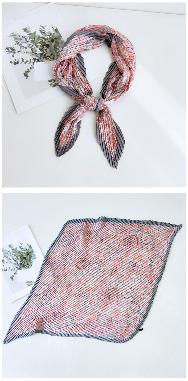 Summer, Spring, Autumn Season Women's Elegant Color Block Polyester Frill Silk Scarves