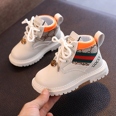 Generation spring and autumn children's shoes, children's Martin boots, casual boys' boots, British mid-calf leather boots, children's and middle school students' shoes