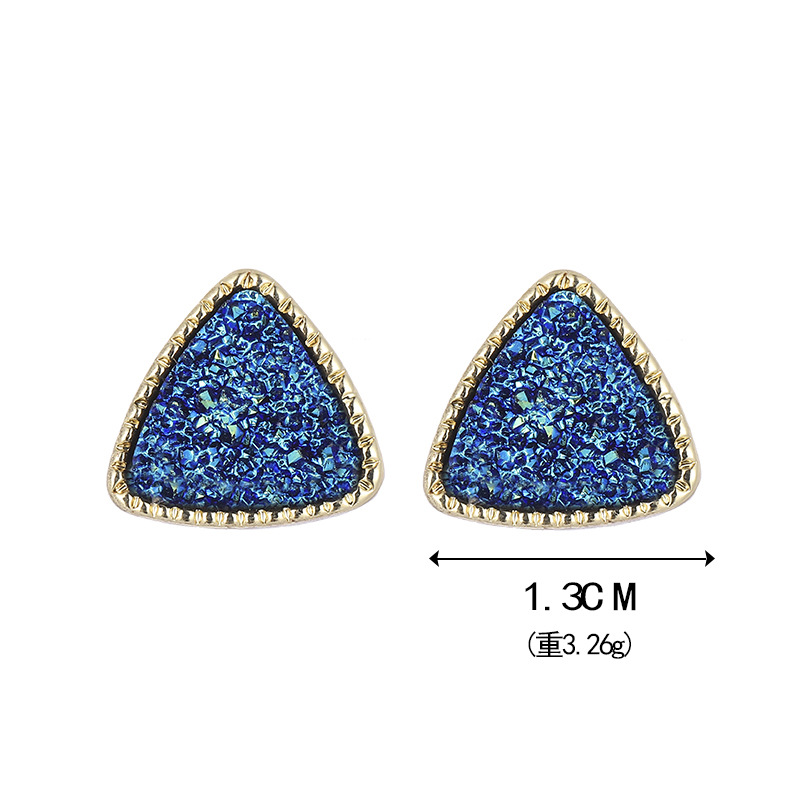 6g Weight Artificial Gemstones Inlay Material 1 Pair Fashion Triangle Alloy Plating Artificial Gemstones Women's Ear Studs