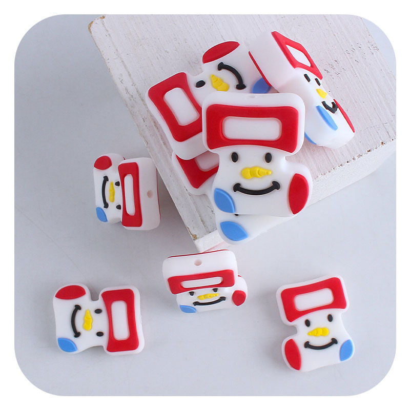 Amazon popular creativo DIY bebé suministros de Navidad calcetines de silicona joyería bebé chupete cadena mordedor Accesorios