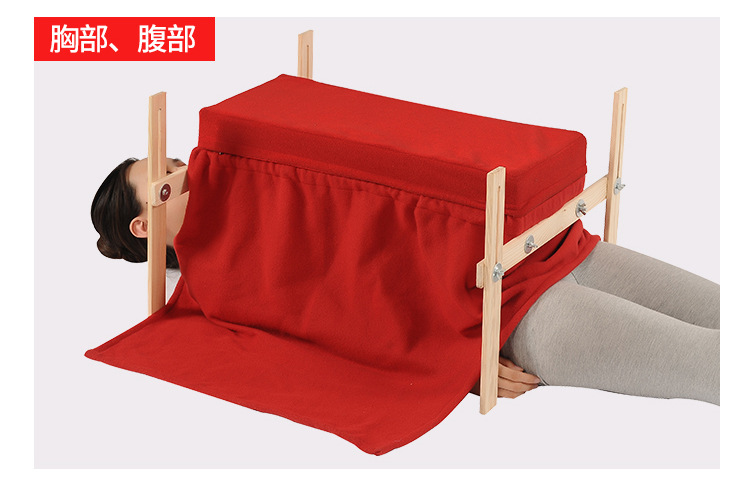 Wooden Moxibustion Box Multi-Area Moxa Burner with Stand and Smoke Filter for Back Spine and Chest Use preparation