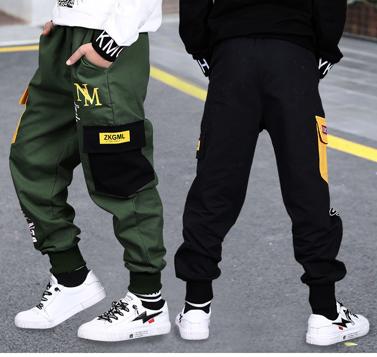 Pantaloni da lavoro alla moda di marca per ragazzi Zhongda per bambini allentati casual edizione coreana 2023 Primavera e_voghion.com