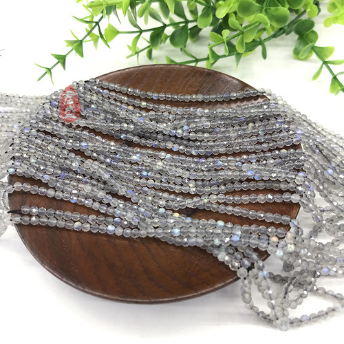 Gray Moonlight Fluorescent Stone, Beryl Diamond, Truncated Half-Finished Polish, Hairpin Tassel, DIY Accessory, Wholesale