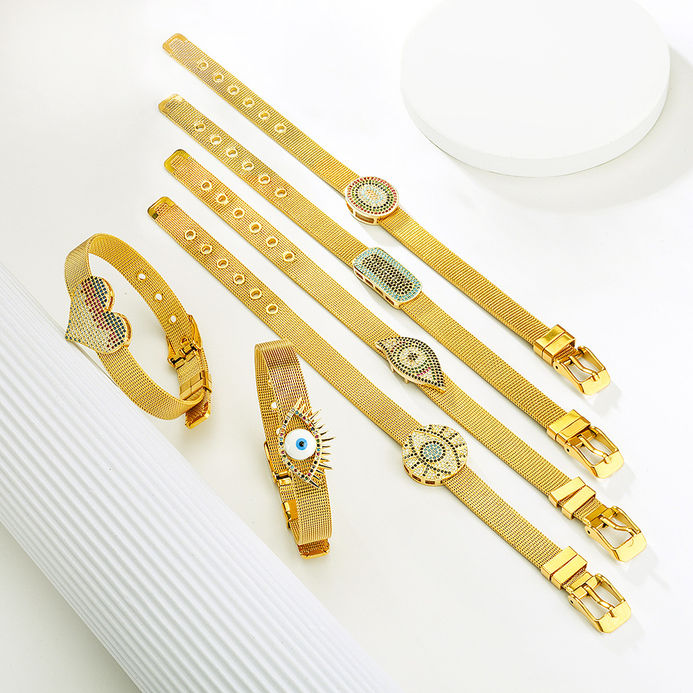 Bracelet alloy simple bracelet adjustable diamond bracelet NHMD195449picture3