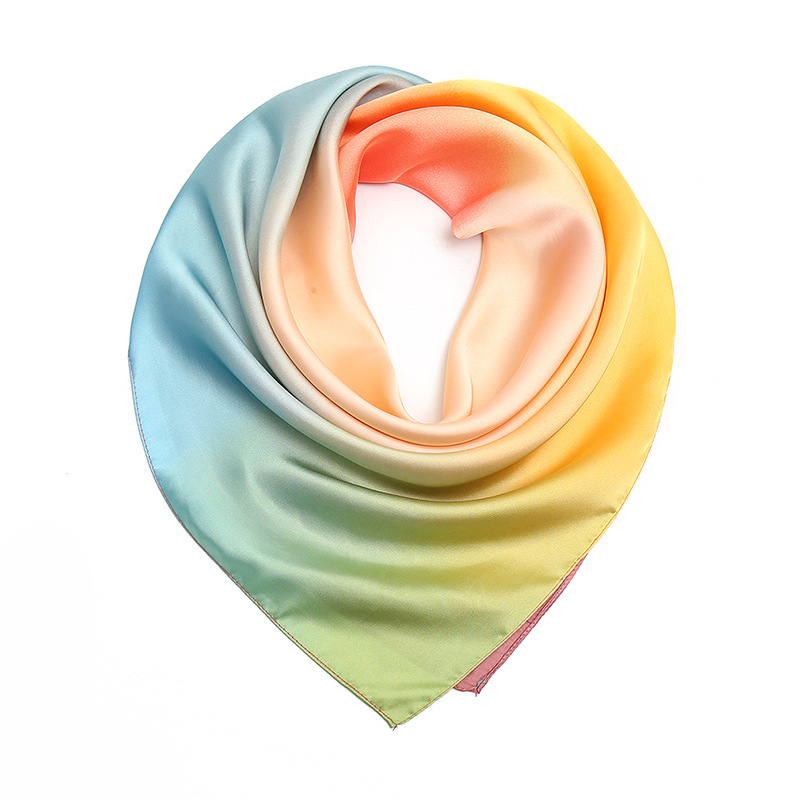 Women's Sweet Solid Color Satin Silk Scarves display picture 4