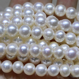 Natural Freshwater Pearl Necklace Mother Chain Accessories 8-9mm Near Round Flaw Clavicle Holiday Gift Women's Necklace
