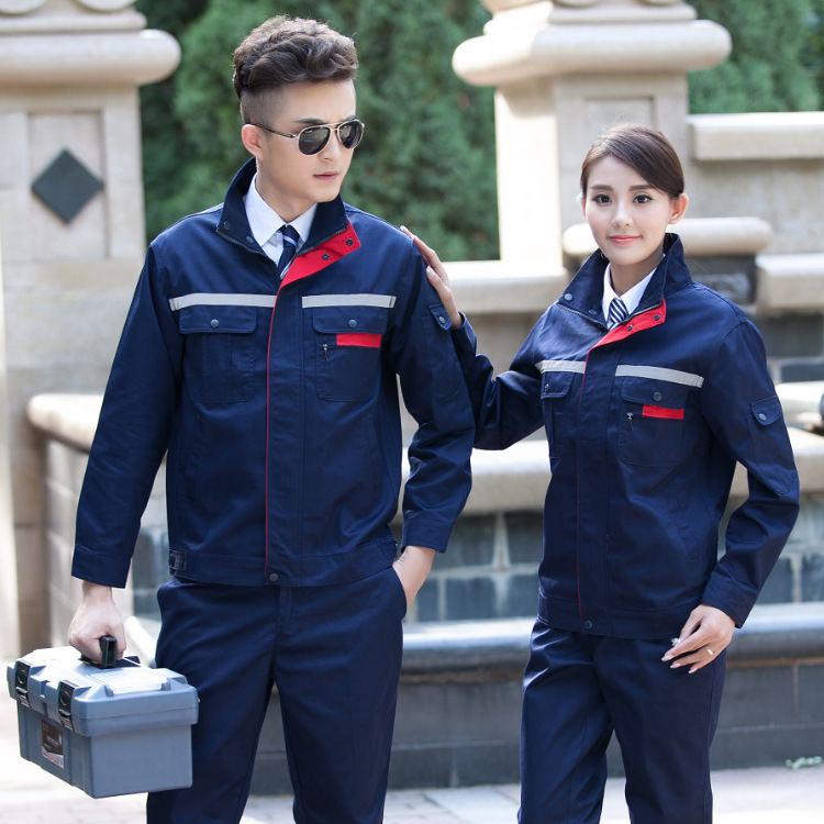 加厚工作服定制套裝春秋冬印字工地汽修勞保服車間廠服上衣工裝
