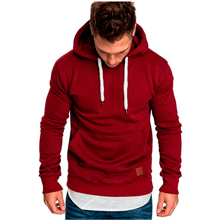 Men's Clothing new men's solid color outdoor sports casual fleece sweatshirt jacket 8001_desvips.com