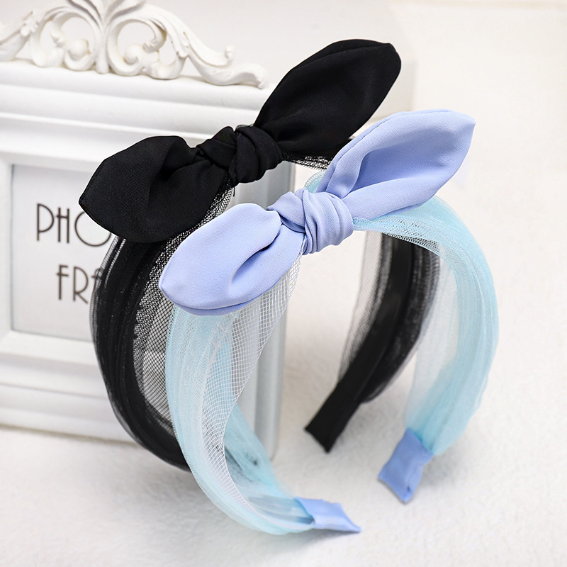 Korean New Fashion Lace Knotted Bow Tie Headband Cheap Headband Wholesale display picture 4