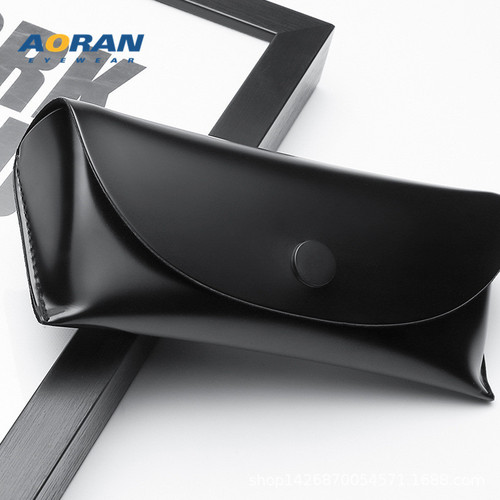 New glasses case, sunglasses case, high-end leather snap box, glasses cloth, sunglasses case set, dropshipping