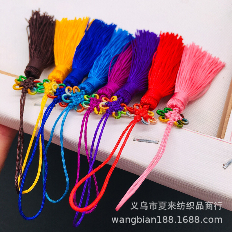 手工制作Diy串珠配件 小中国结彩色花结 中国结手机挂绳 书