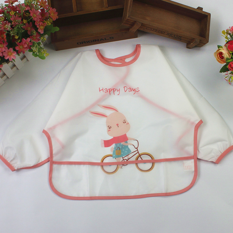 Foreign trade factory overalls reverse wear waterproof baby infant children wash-free eating clothes bib apron drawing clothes