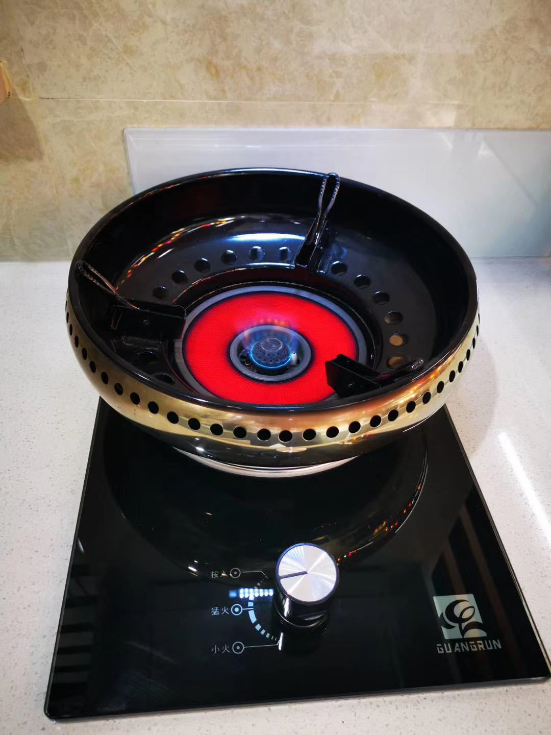 Guangrun Genuine RV Yate Hogar Infrarrojos Protección contra el viento Protección contra el fuego Estufa de gas de un solo ojo GR-B220