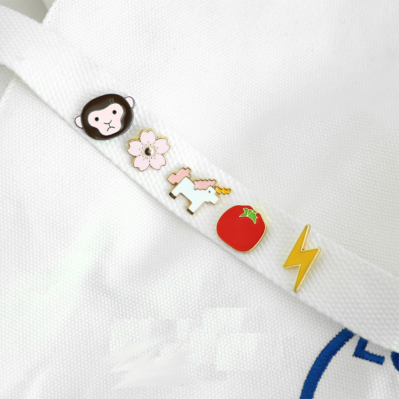 Animal, Flower, Lightning Pattern Couple Gender Cartoon Style, Streetwear Style Cartoon Style Streetwear Pin Animal Flower Lightning Alloy Couple Brooches