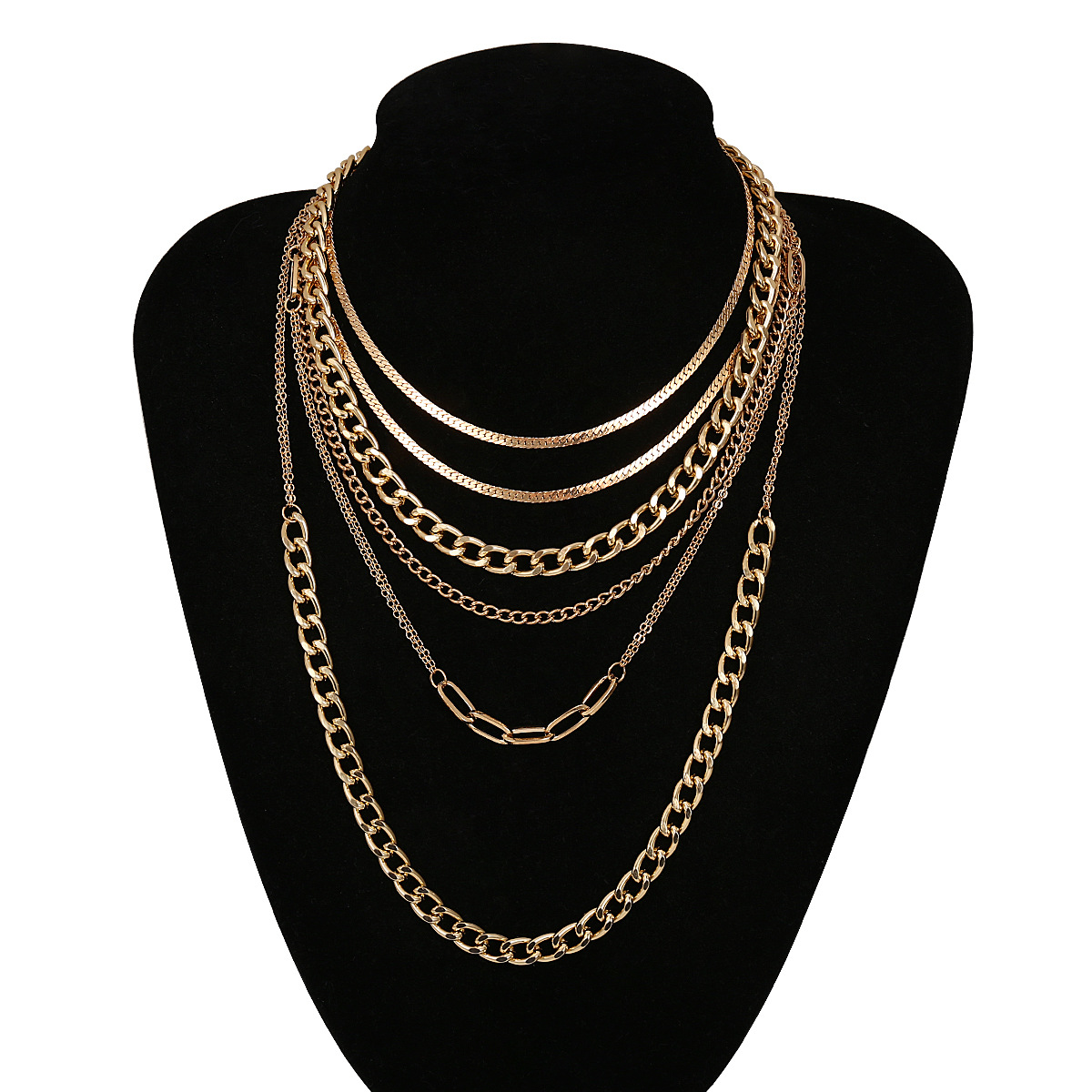 Punk Metal Hip-hop Suit Accessories Female Simple Mix And Match Cross Chain Geometric Necklace display picture 3