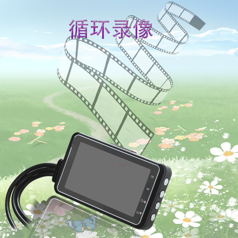 Motorcycle Driving Recorder Hd Dual 1080P Waterproof Front and Rear Camera Motorcycle Recorder Gps Wifi