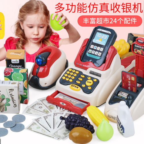 Children's cash register toy simulation play house cashier supermarket cashier birthday gift girl 3456 years old