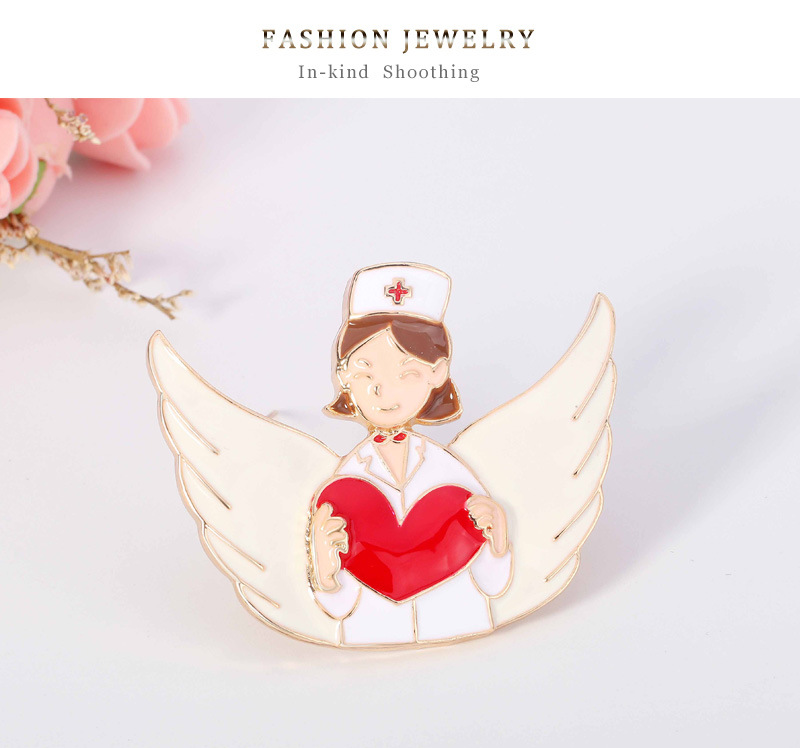 Hot Fashion Cartoon Corsage Love Nurse Angel Drip Brooch Hot Selling Western Accessories Wholesale Nihaojewelry display picture 4