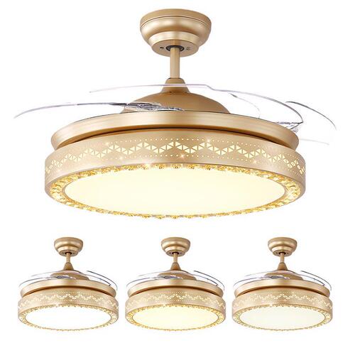 Simple modern invisible fan led chandelier home lighting bedroom remote control living room lamp ceiling fan lamp drop shipping