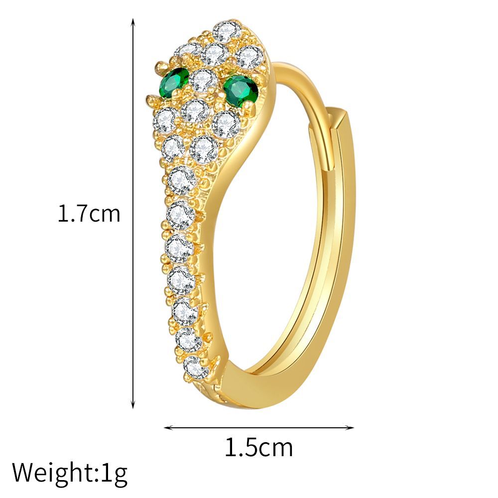 Snake Element Jewelry Real Gold Plated With Zircon Copper Jewellery Necklace Clavicle Chain display picture 5