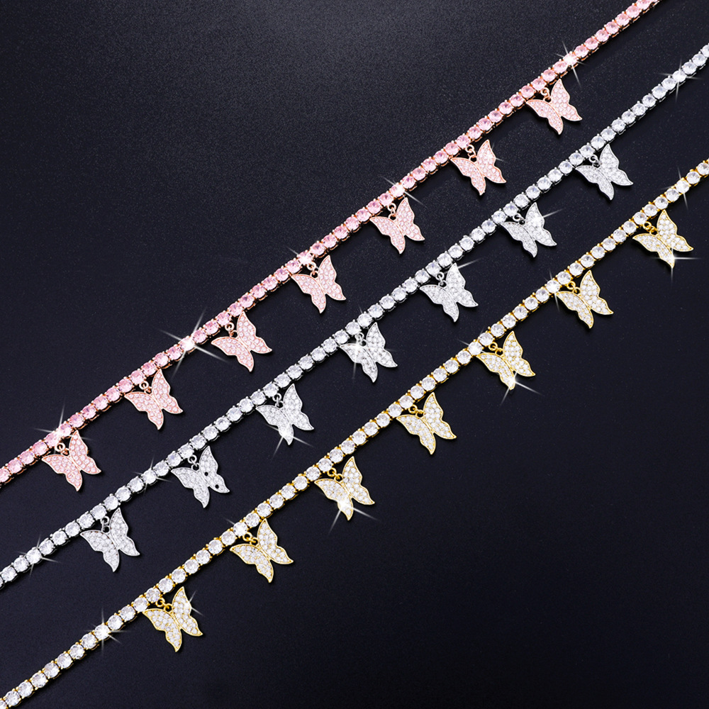 2022 New Style Necklaces European Hip Hop CrossBorder Fashion Trend Creative Personality Butterfly Chain Cuban Link Chain Necklacepicture2