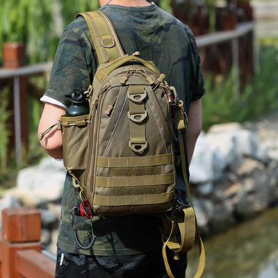 new pattern Camouflage Pack multi-function Inclined shoulder bag High-capacity motion Backpack outdoors waterproof Fishing gear Chest pack