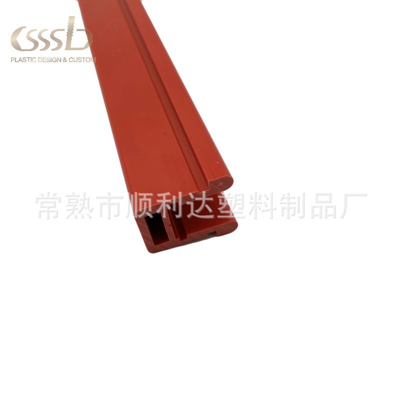 Flame Retardant Plastic Profile PVC Red Frame High Strength Nailable Extrusion Plastic Parts Customization