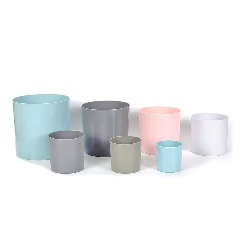 厂家直销马卡龙色系直筒花盆简约北欧风塑料仿瓷多肉植物花盆详情图3