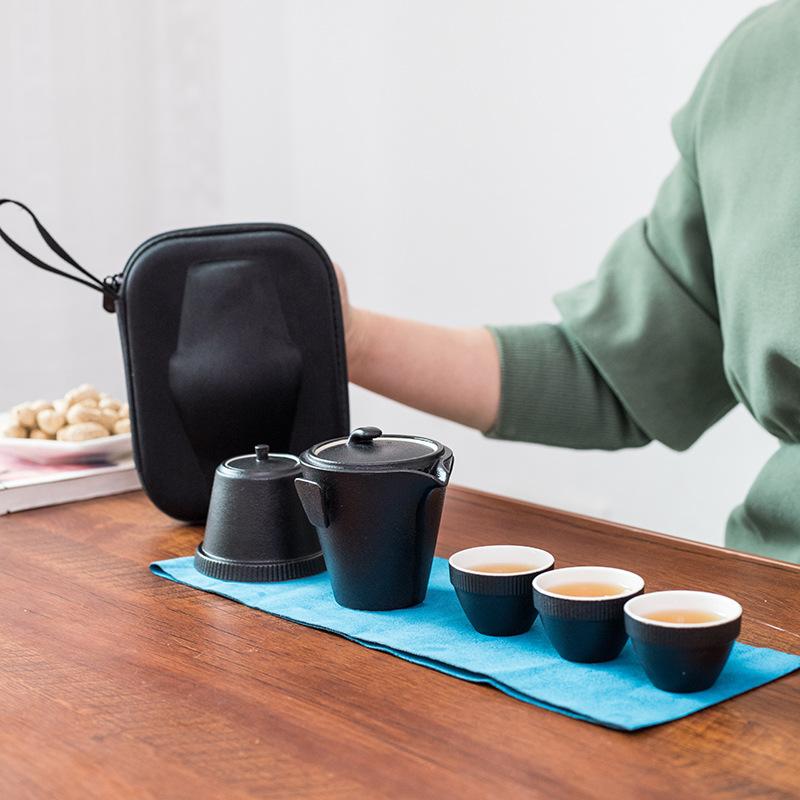 礼品陶瓷茶具套装快客杯一壶三杯茶叶罐节日定制LOGO功夫茶具家用