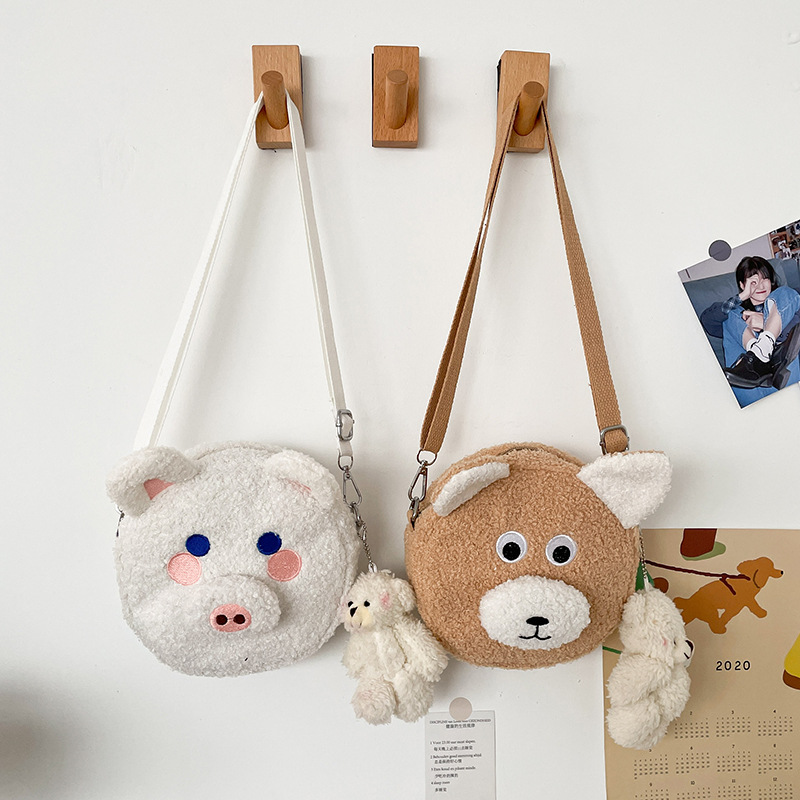 Cute Lamb Fur Bear Puppy Soft Shoulder Small Bag display picture 63