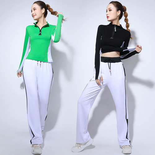 Square dance clothing new suit shuffle dance clothing square dance cotton half zipper top dance square dance dance clothing
