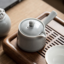 陶瓷侧把壶 日式手工冰灰釉小茶壶功夫茶具泡茶单壶普洱急需壶