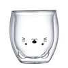 Double -layer glass cup Creative cartoon bear cup net red cat claw shape milk cup home coffee cup fruit juice cup