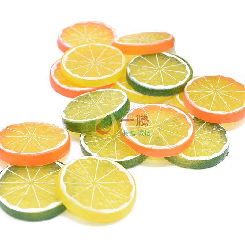 simulation resin Lemon slices diy manual Material Science parts Orange Model prop Plastic inflation fruit section