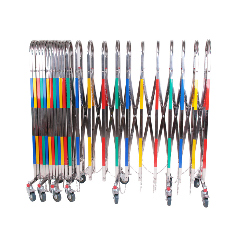 不锈钢伸缩围栏幼儿园电力施工厂房移动护栏安全折叠推拉隔离栅栏