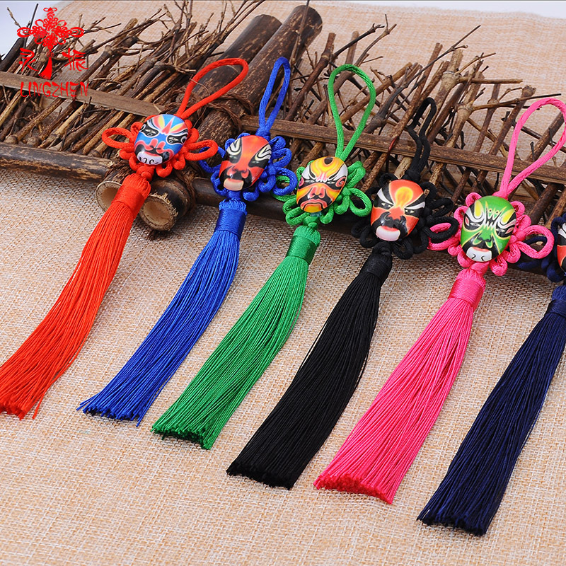 Factory Direct Sales Crystal Peking Opera Facial Makeup Chinese Knot Small Pendant Ethnic Characteristic Handicrafts Small Gifts for Going Abroad Handmade Factory Direct Sales Crystal Peking Opera Facial Makeup Chinese Knot Small Pendant Ethnic Characteristic Handicrafts Small Gifts for Going Abroad Handmade