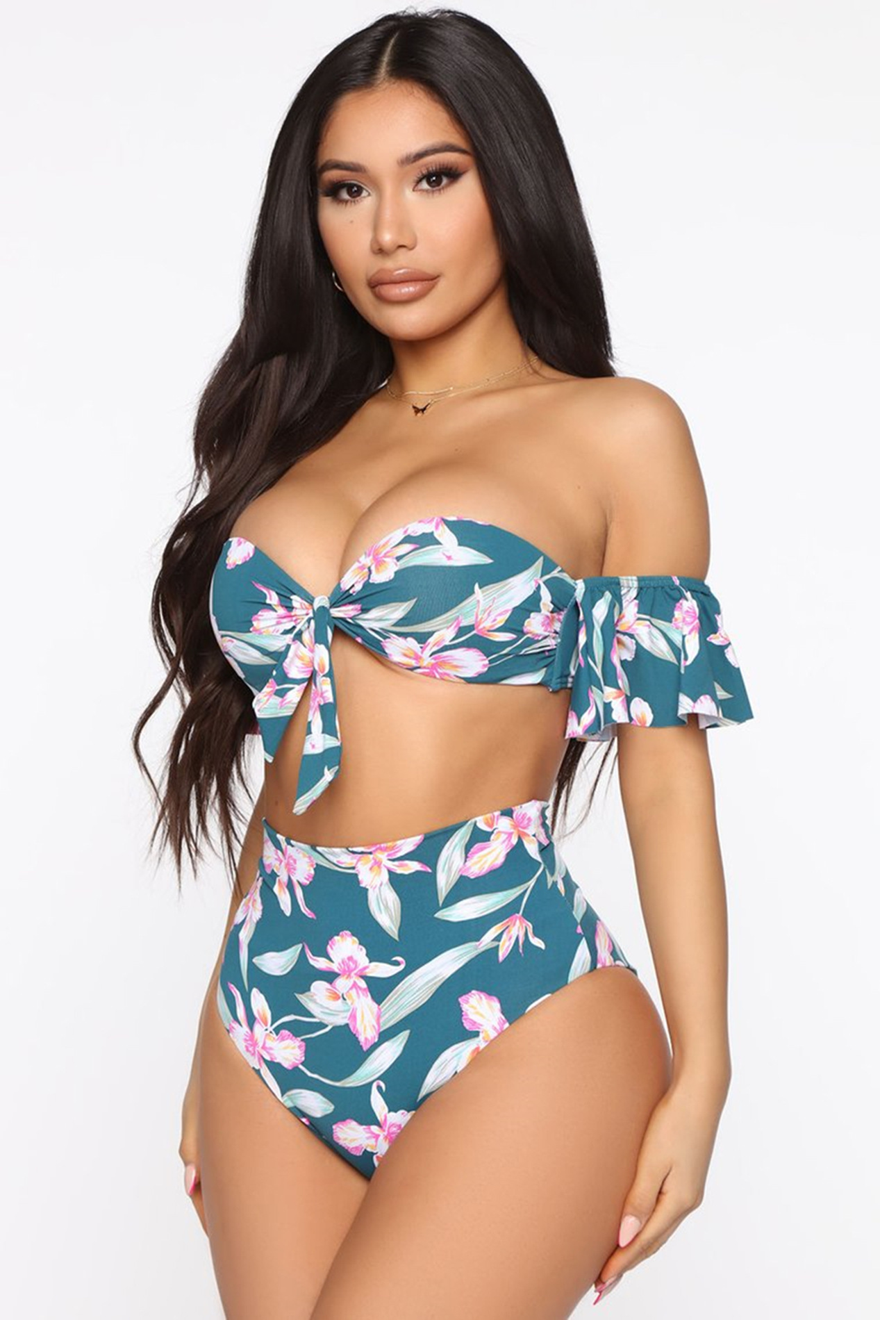 New Style Bikini High Waist Swimsuit European And American Digital Printing Sexy Swimsuit With Sleeves